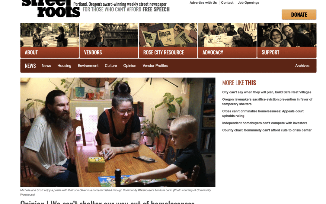 Op-ed: “We can’t shelter our way out of homelessness”